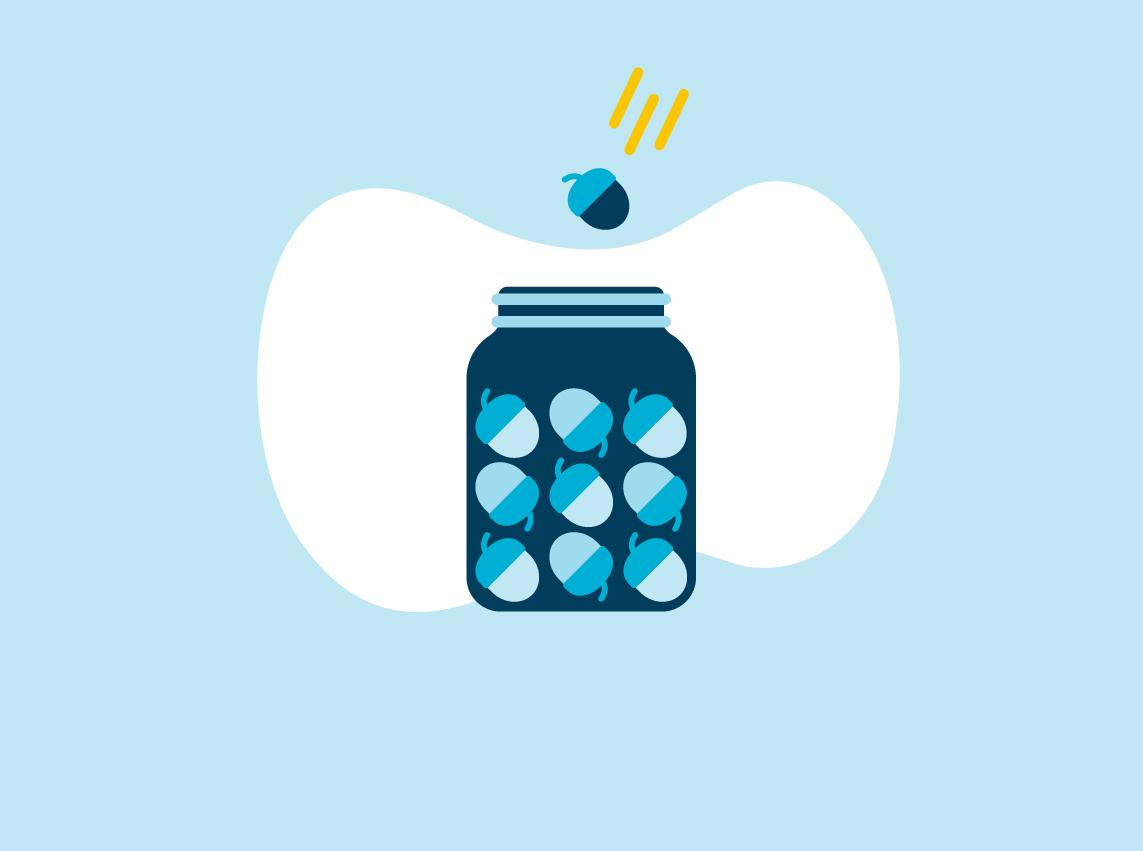illustration of a blue jar to talk about benefits at Capital One