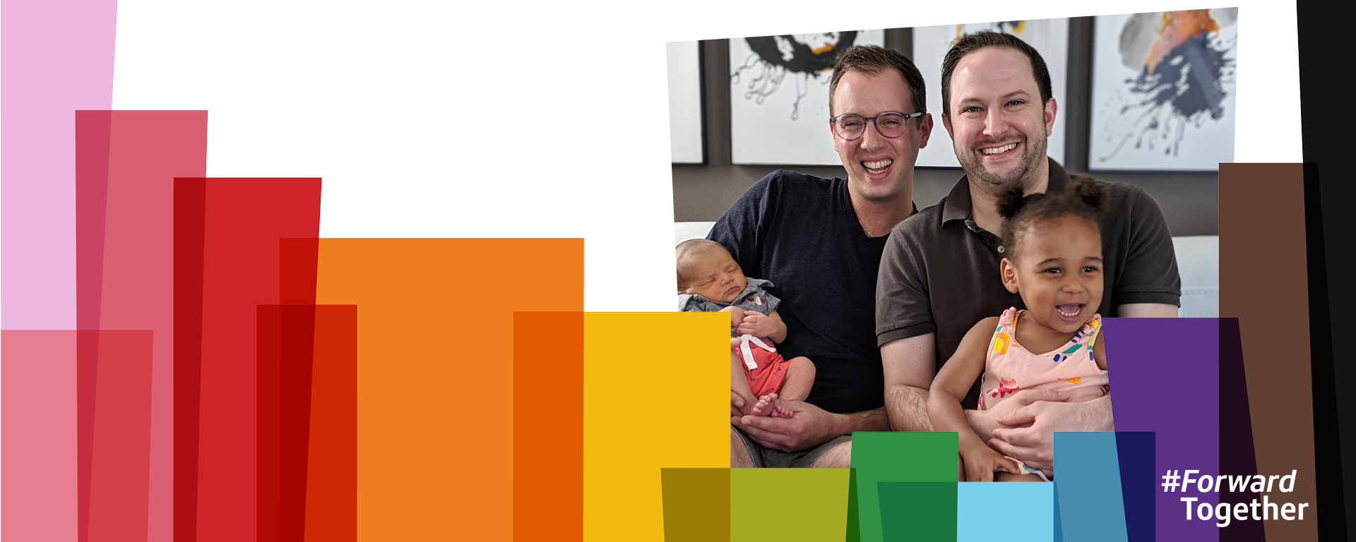 Capital One associate Ethan sits on his couch with his husband and his two children and talks about the adoption benefits Capital One has for same-sex couples