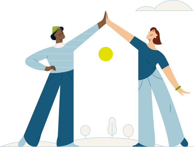 Associates high fiving